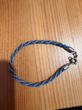 Blue and Silver Twisted Rope Bracelet